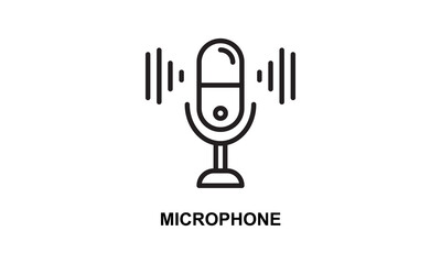 Microphone Vector Icon Isolated On White Background
