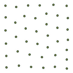 a white background with a pattern of green flowers