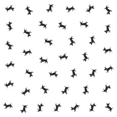 a flock of dogs are flying in the sky