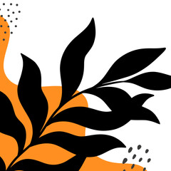 Beauty Leaf Corner Border Illustration