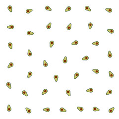 a pattern of avocados on a white background
