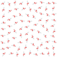 a pattern of flamingos on a white background