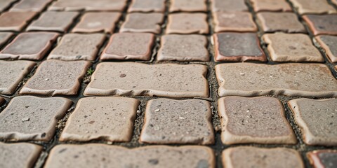 Obraz premium Ceramic Brick Pathway Texture, Garden Path Detail