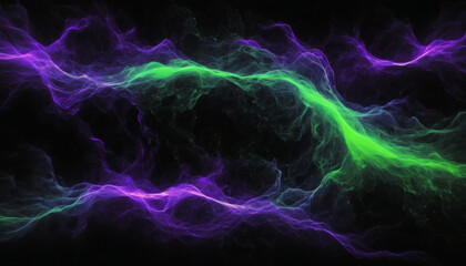 Electric Purple and Neon Green Soft Glow Over Grainy Noise Texture on a Black Background