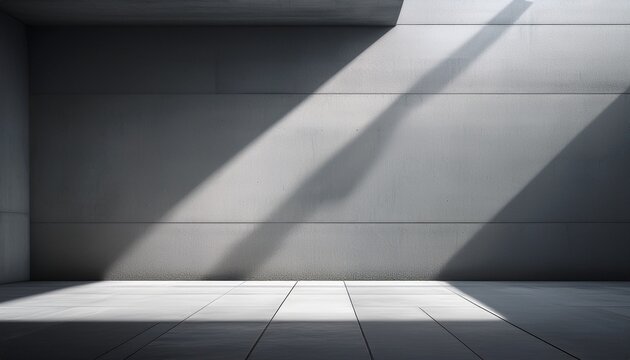 Striking image of sharp diagonal shadows cast over a smooth concrete surface, creating high contrast and highlighting a minimalistic architectural element. Clean and modern design.

