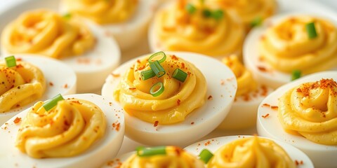 Delicious Deviled Eggs with Green Onions and Spices
