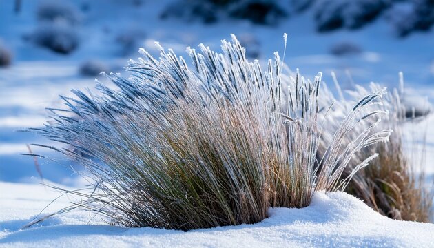 blue gramma grass bouteloua gracilis in snow