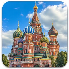 Fototapeta premium Classic Russian architecture with domes shining against the night sky
