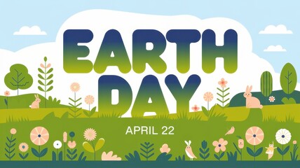 Fototapeta premium Earth Day celebration, April 22, eco-friendly activities, nature awareness, environmental protection, sustainability, spring blossoms, community involvement, outdoor events.
