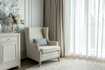 Comfortable armchair in modern baby room interior design