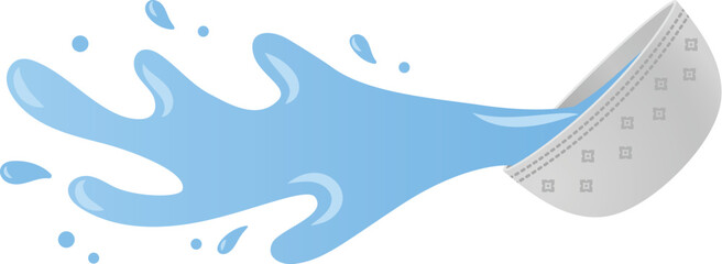 traditional silver bowl splashing water for songkran day festival illustration