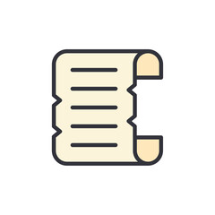 Fototapeta premium Ancient scrolls colored icons, minimalist vector illustration ,simple transparent graphic element .Isolated on white background