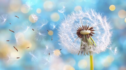 A single breath sets dandelion seeds adrift, tiny whispers of hope and renewal carried by the wind toward unknown destinations.