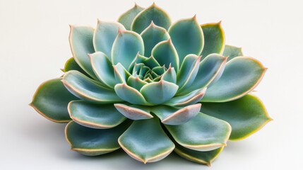 vibrant green succulent with soft pastel tones and minimalist background, Isolated design on white background