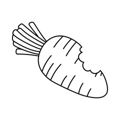 bitten carrot doodle outline