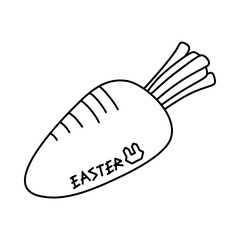 carrot with the word easter doodle outline