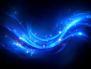 Obraz premium Blue wave of light flowing across a dark space