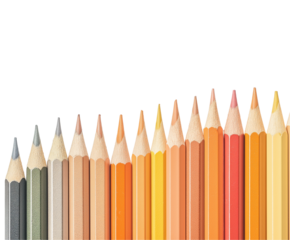 colored pencils isolated on white background