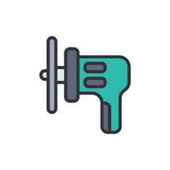 Angle grinder colored icons, minimalist vector illustration ,simple transparent graphic element .Isolated on white background