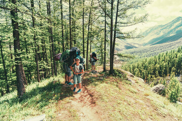 family adventure trip in the wild