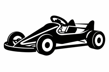 Obraz premium go kart line art silhouette vector illustration