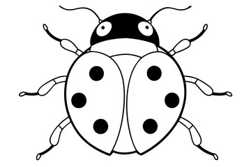 ladybug line art silhouette vector illustration