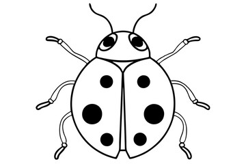 ladybug line art silhouette vector illustration