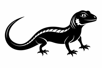 lizard line art silhouette vector illustration