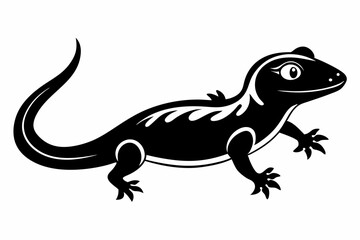 lizard line art silhouette vector illustration