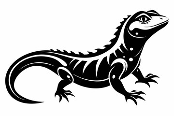 lizard line art silhouette vector illustration