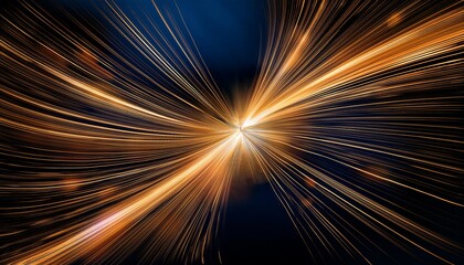 Golden streaks of light moving dynamically through a deep navy background, creating a vibrant cyberpunk aesthetic.