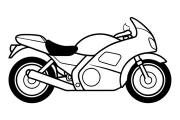 motor bike line art silhouette vector illustration