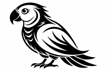 parrot line art silhouette vector illustration