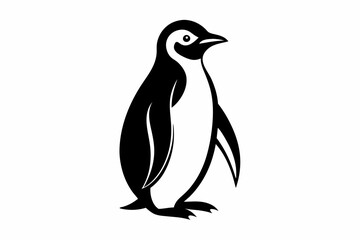 Fototapeta premium penguin line art silhouette vector illustration