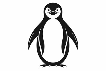 penguin line art silhouette vector illustration