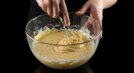 Baking Essentials. Mixing Baking Ingredients in a Kitchen