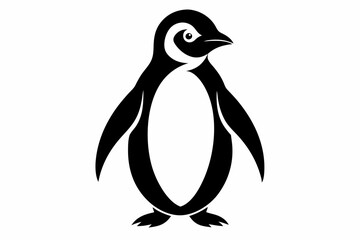 penguin line art silhouette vector illustration