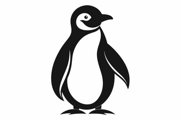penguin line art silhouette vector illustration