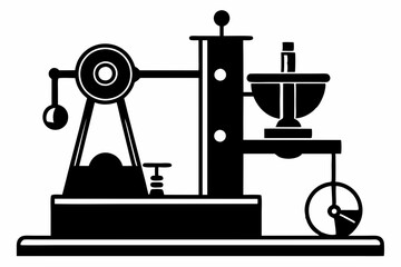 rheometer line art silhouette vector illustration