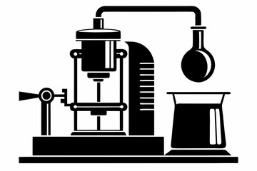 rheometer line art silhouette vector illustration