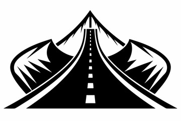 road icon line art silhouette vector illustration