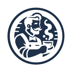 Barista 13 - Logo Icon White Blue-01