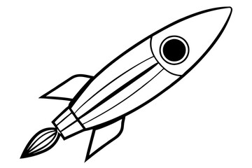 rocket line art silhouette vector illustration