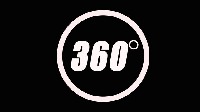 360 degree view icon animation, Icon 360&deg; animation with optional lama matte Chroma key on black background.