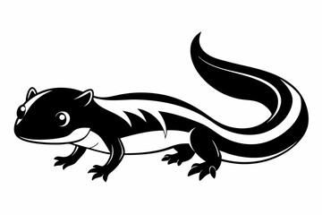 salamander line art silhouette vector illustration
