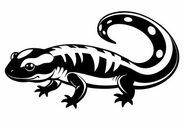 salamander line art silhouette vector illustration