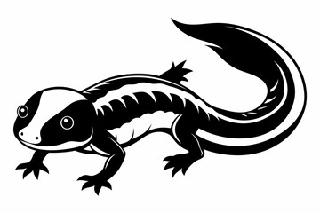 salamander line art silhouette vector illustration