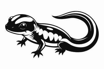 salamander line art silhouette vector illustration