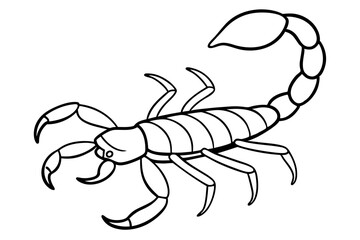 Obraz premium scorpion line art silhouette vector illustration