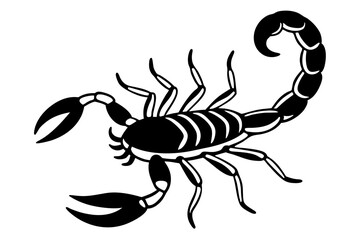 scorpion line art silhouette vector illustration